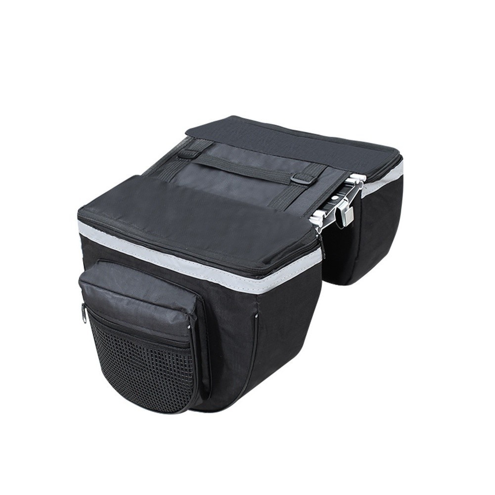 Reflective Side Strips Bicycle Rear Pannier Bag 30x26x11cm Easy Mount Dismount