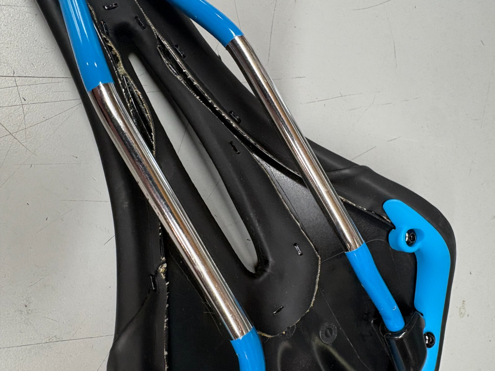 SDG Allure Bicycle Saddle Black / Blue Lux-Alloy 270mm x 140mm