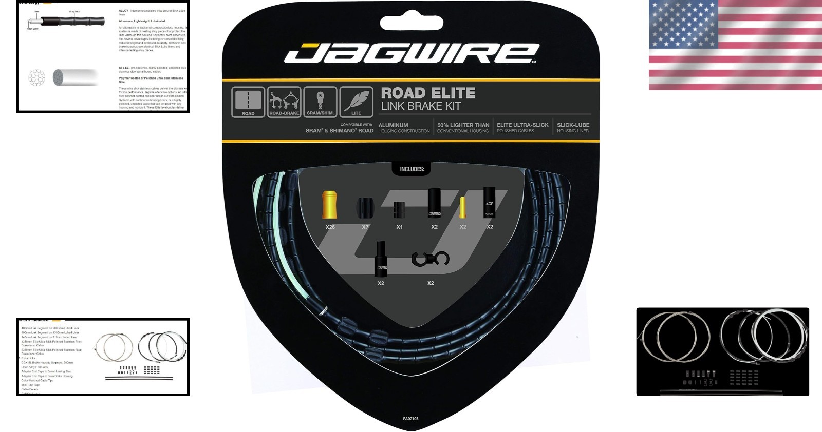 Jagwire Elite Link Brake Kit Cable – Black