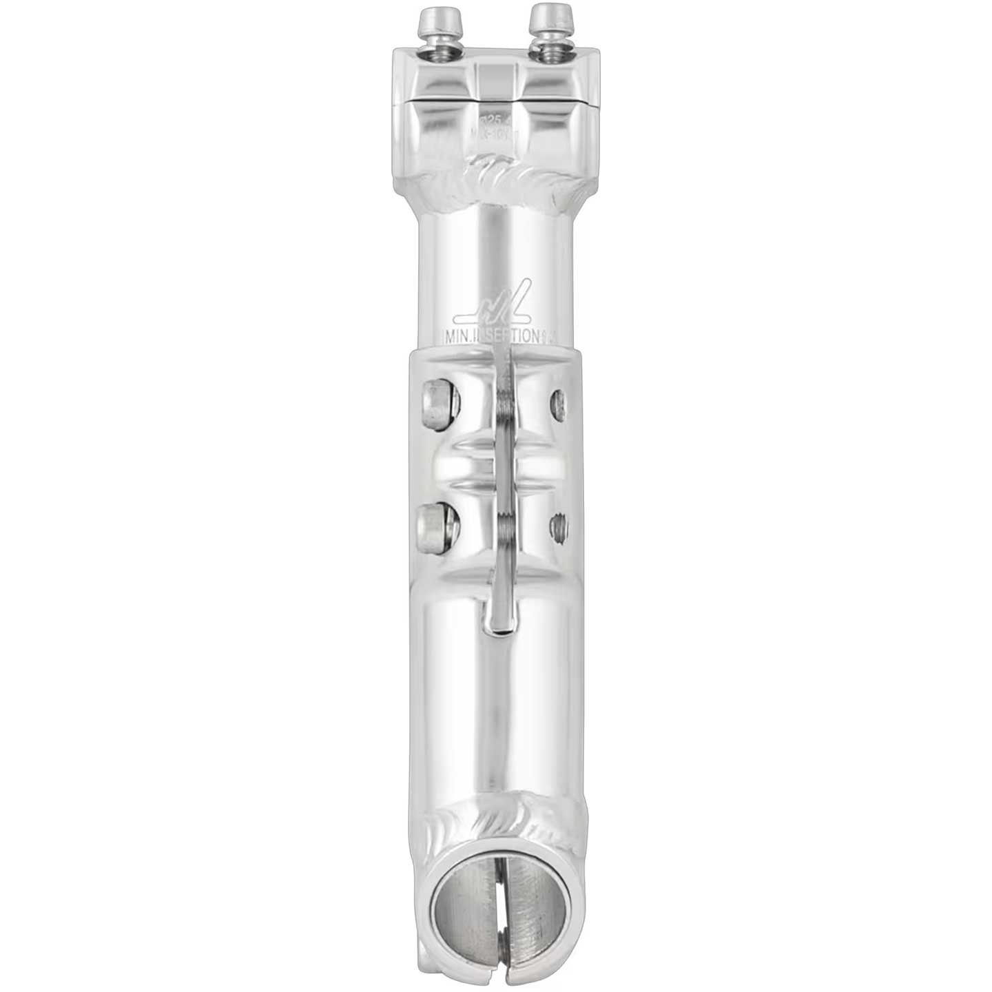 Tandem Bike Rear Stoker Stem, 25.4mm Clamp, 35 deg., 10mm Adjustable, Silver