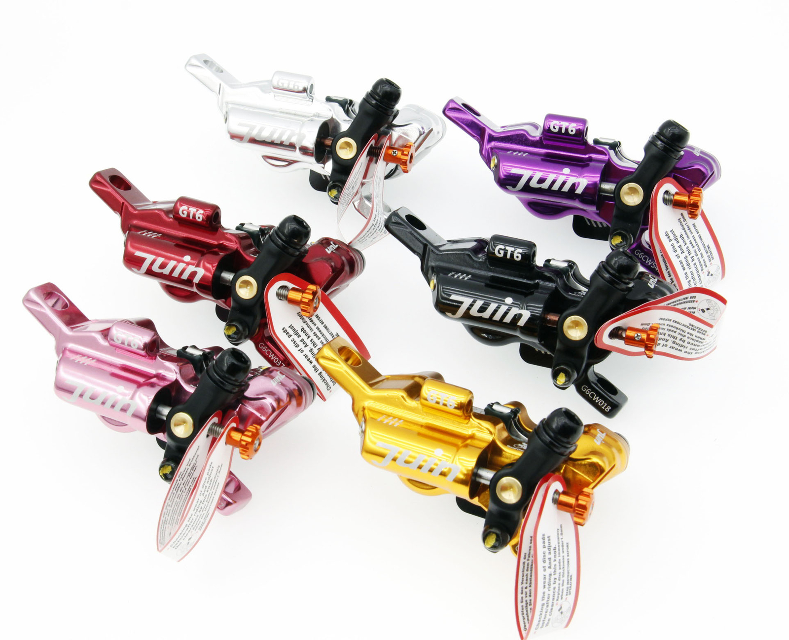 Juin Tech GTP6 MTB eBike CX Cycle 6-Piston Hydraulic Disc Brake Caliper Set