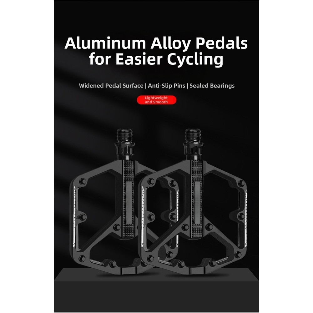 Aluminum Bike Pedals Wide Platform 20 Pins Sealed Bearings for Off Road Use