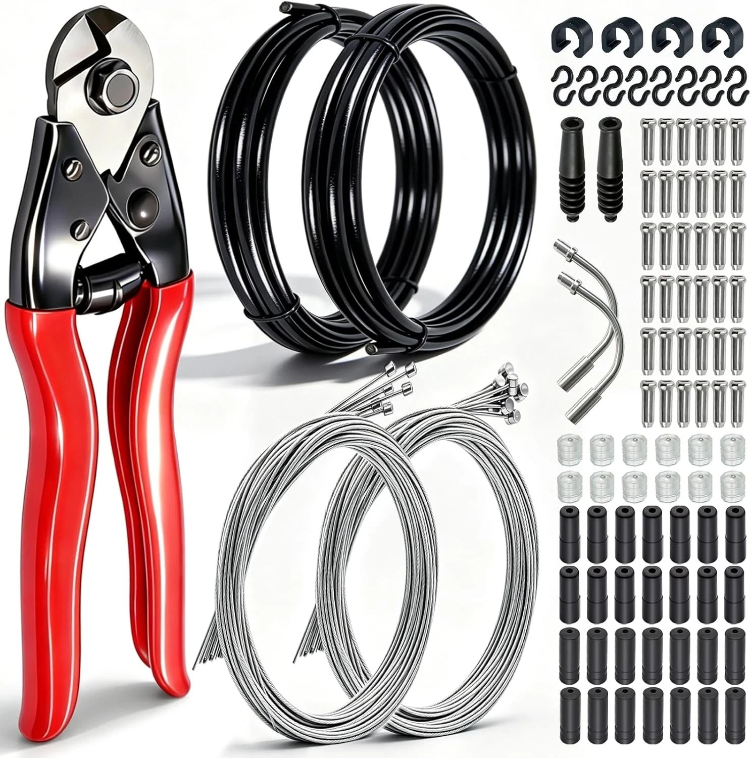 107PCS Stainless Steel Wire Cutter Bike Brake Cable Housing Shifter Cable Housin