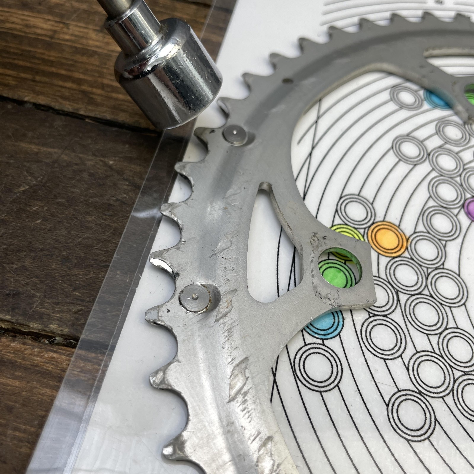 Vintage Campagnolo 53T 135 BCD 5-Bolt Silver Road Bike Chainring Italy