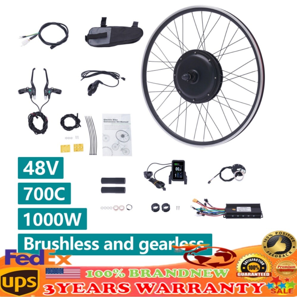 1000W 28/29″Electric Bicycle Front/Rear Wheel + Tire E-Bike Conversion Motor Kit