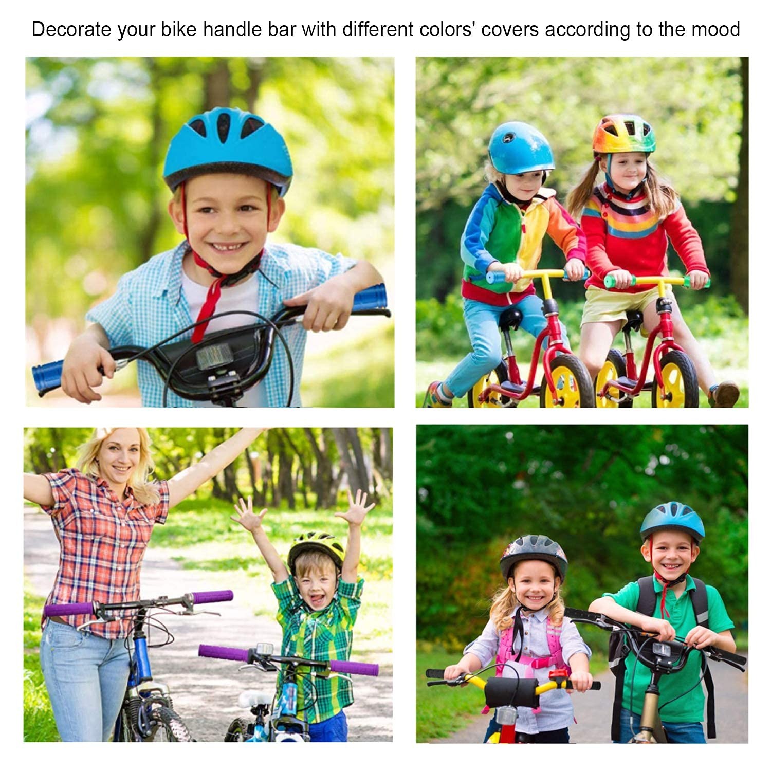 Bike Handle Grips with Tassel Streamers 4.7 inches x 0.87″, Pink &