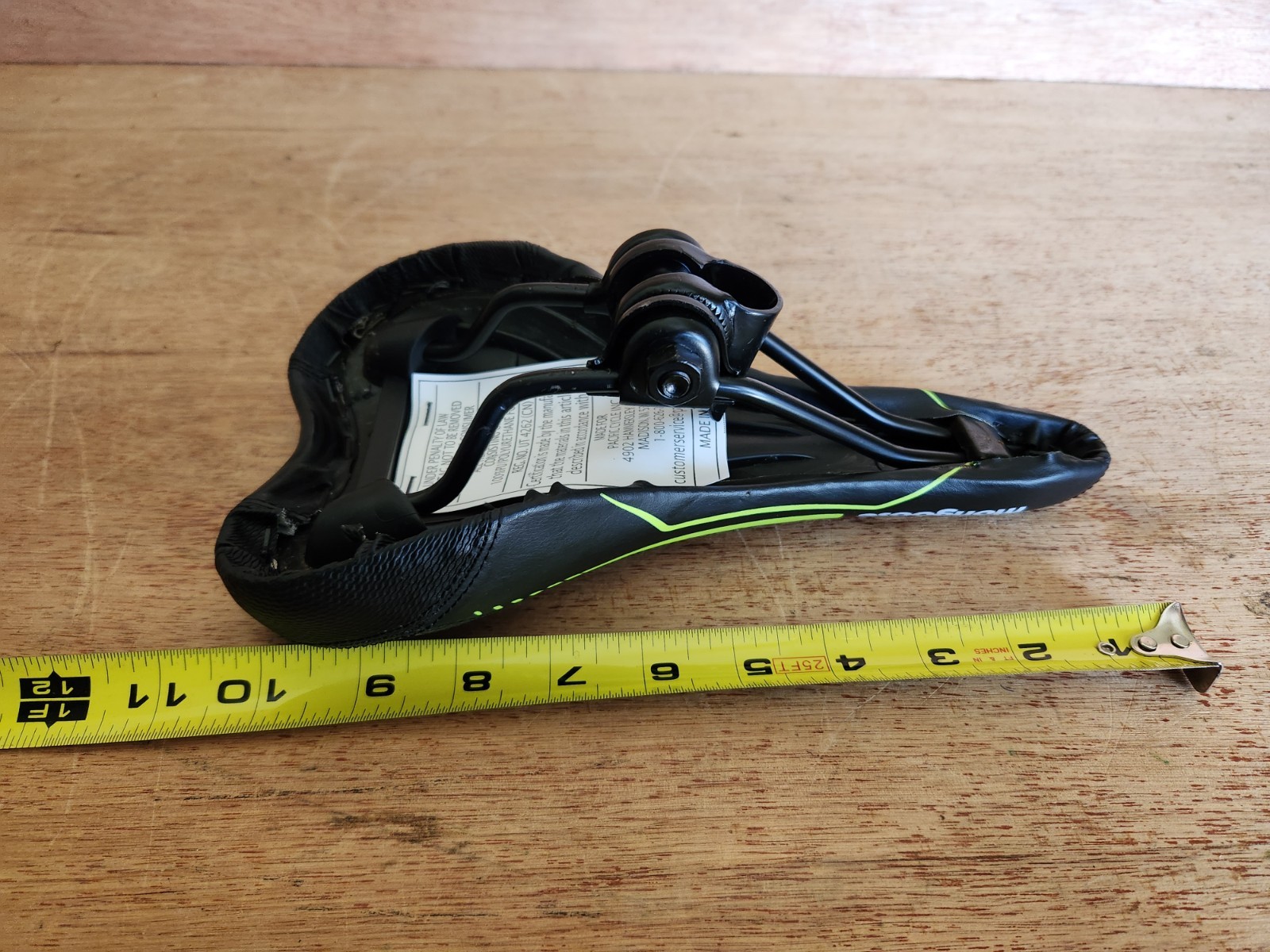 Mongoose BMX Cycling Bike Seat Bicycle Saddle Black Yellow/Green Neon Pacific