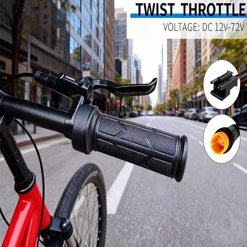 Electric Bike 12V-72V 192X Full Twist Throttle Handle Grips SM/WP Plug
