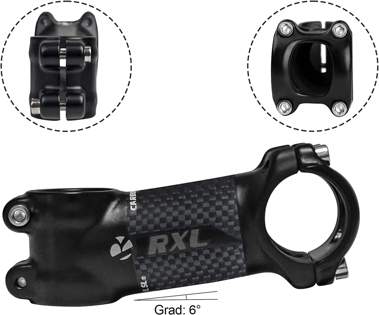 6 Degree 31.8mm Handlebar Bicycle Stem for Road Mountain Bike 60-120mm