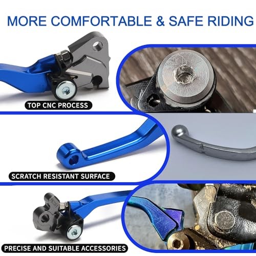 Motorcycle Brake Clutch Lever Pivot Levers Set Adjustable CNC for YZ85 Blue