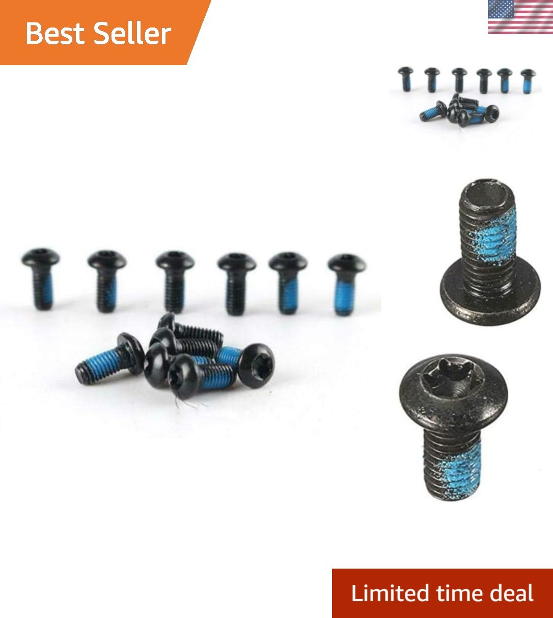 Durable M5x10mm Alloy Steel Bolts for MTB Disc Brake Rotors – 12 Pack