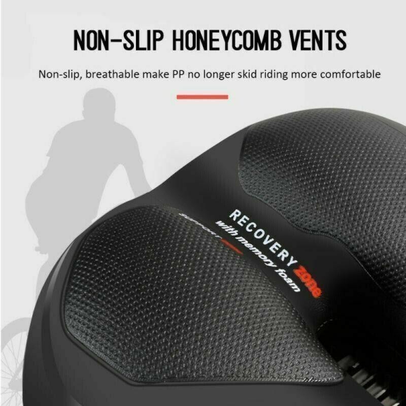 Comfort Bike Seat Cushion Soft Gel Extra Wide Big Bum Bicycle Saddle Pad Sporty