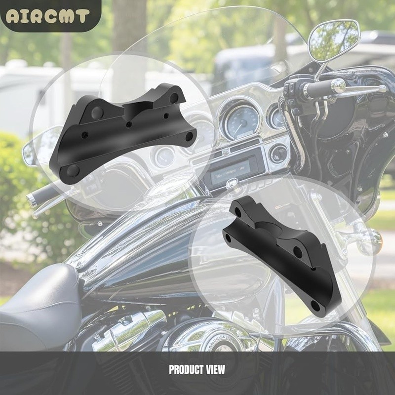 CNC T6 Aluminum Alloy Handlebar Mount Clamp Harley Touring Models 1997 & Up New