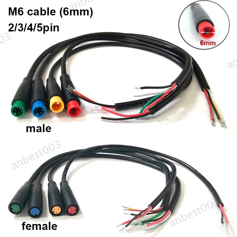 M6 2 3 4 5 core Julet Electric male female waterproof 6mm Signal Sensor Cable