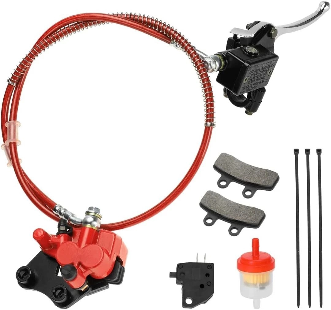 Durable Red Hydraulic Front Disc Brake Caliper Lever Line for 50-125cc Pit Bikes