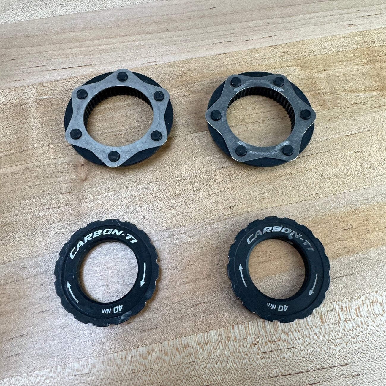 Carbon-Ti X Carbon 6-Bolt 160/140mm Disc Brake Rotors + Center Lock Adapters