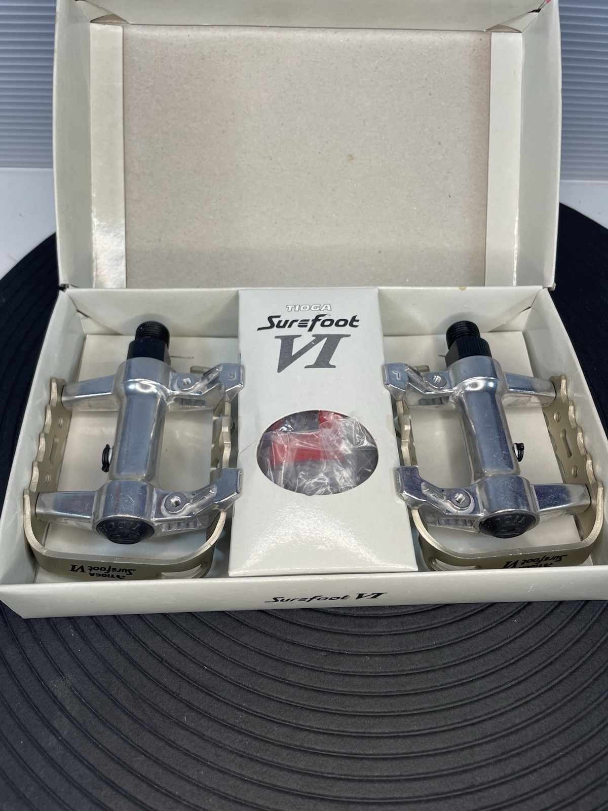GREASE GUARD Vintage NOS Tioga Surefoot VI ATB MTB Pedals NEW 9/16″ Klunker BMX