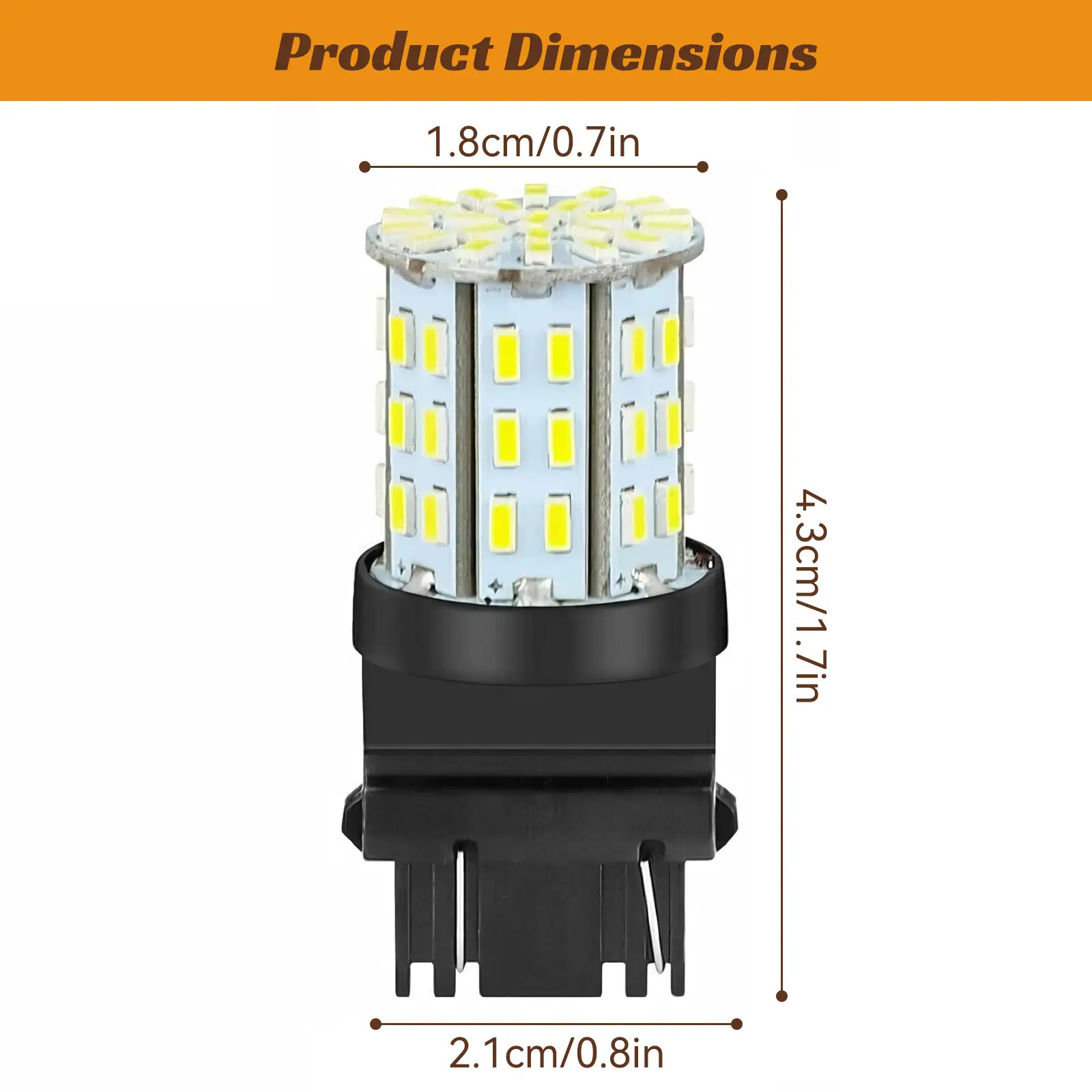 4x 3157 3057 64-SMD LED Bulbs 6000K White for Backup Reverse Brake Tail Lights