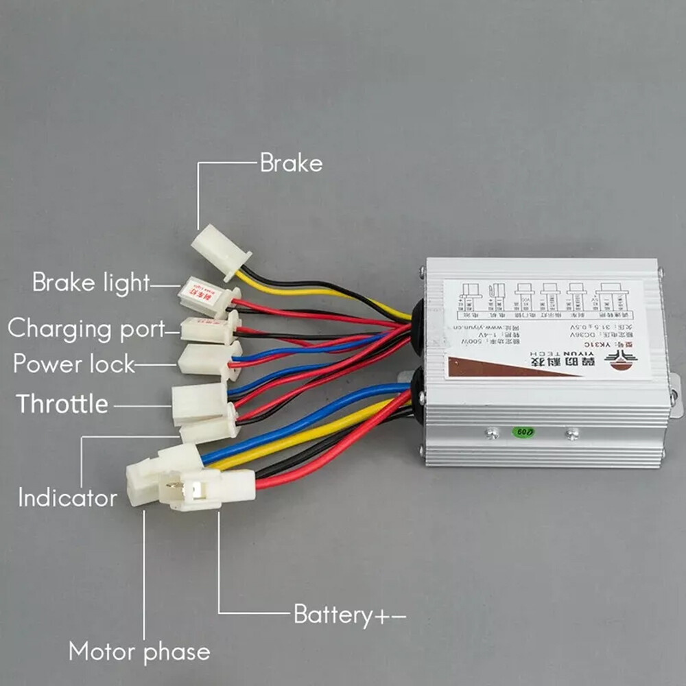 24V 36V 48V 500W Brush Controller For Electric Bike Scooter Speed Brush Motor