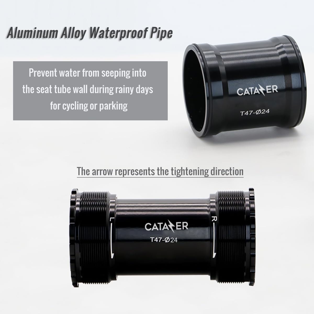 Road Bike T47 Bottom Bracket, 24/29/30mm Crank Spindle Ceramic Bearings Threa…