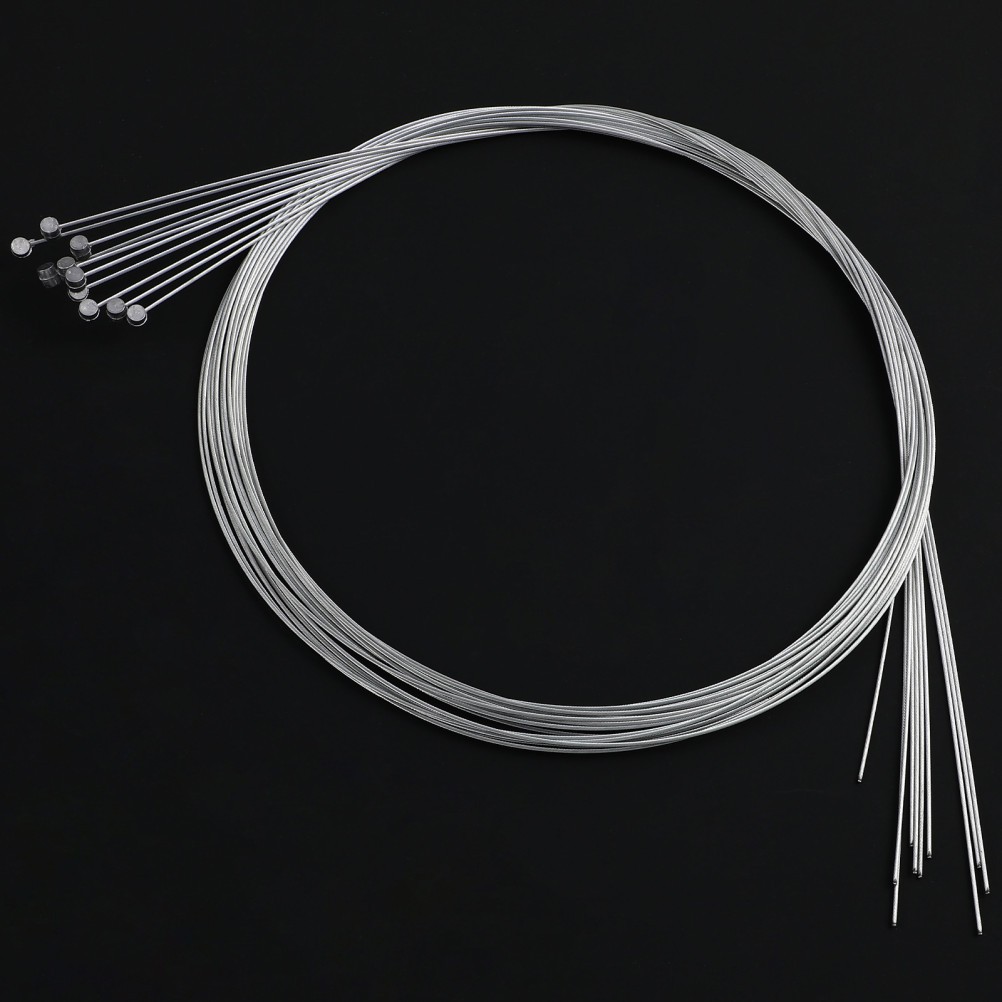 10Pcs Durable Bike Brake Cable Kit Zinc Steel Silver for Mountain and Road Bikes