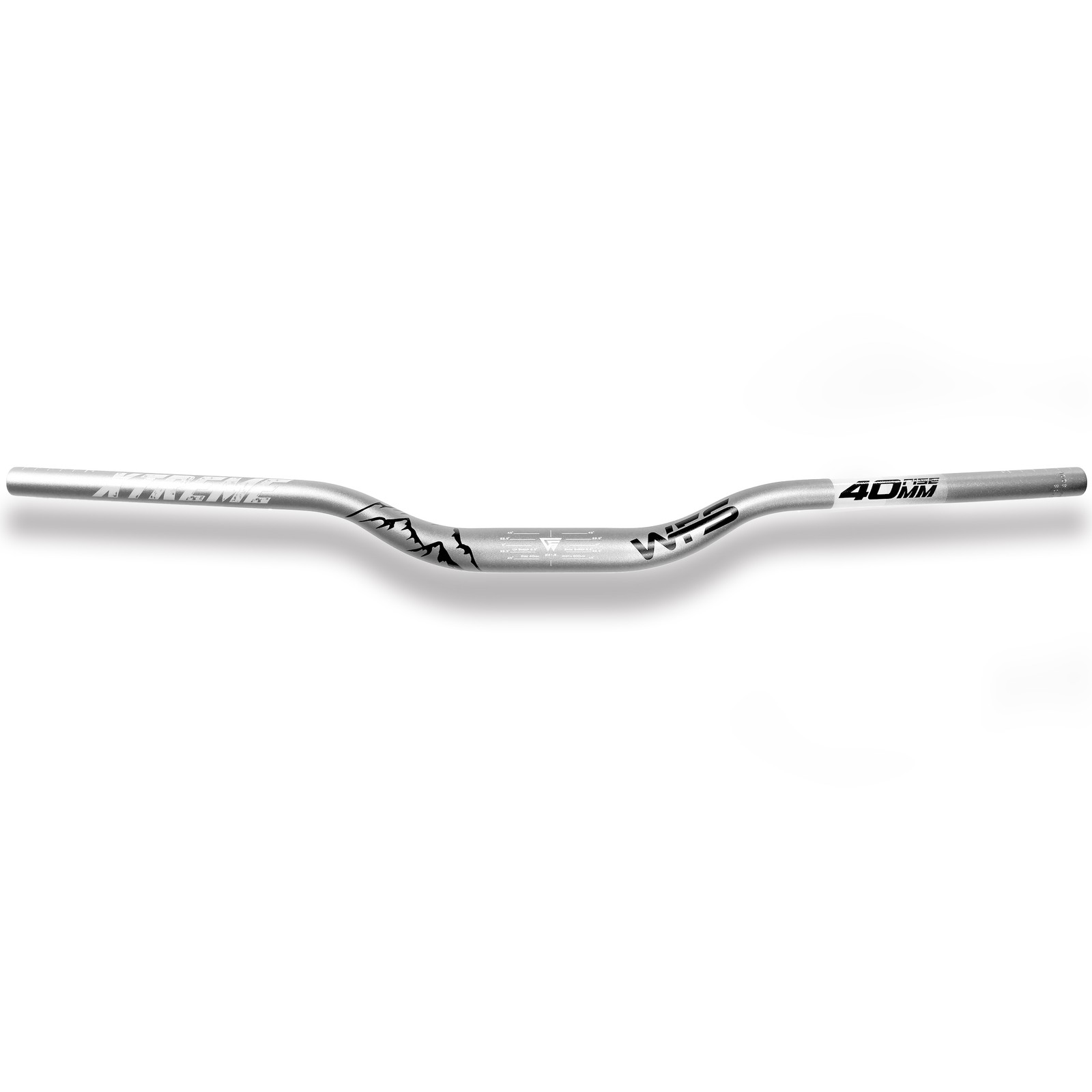 WFS Xtreme 31.8 x 800mm Handlebar 40mm Rise, Silver