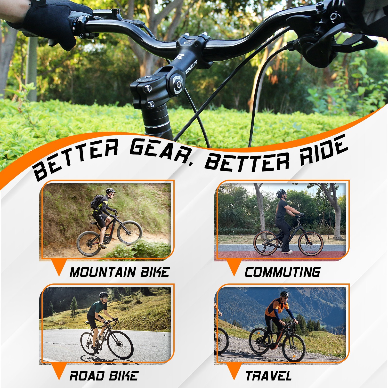 BUCKLOS Adjustable ±60° MTB Bike Stem Road Bicycle Handlebar Fork Riser 31.8mm