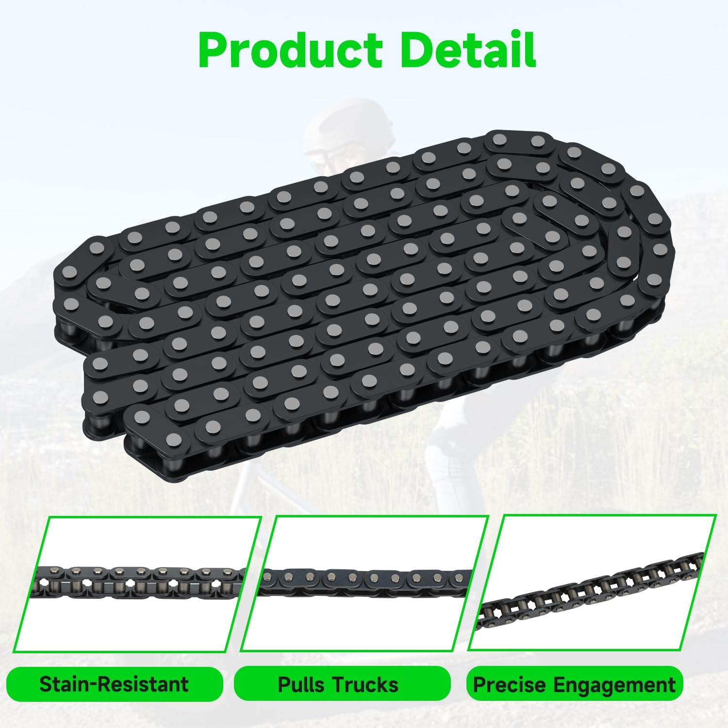 XIKOBY T8F Chain 116 Link Compatible with SYX Moto SSR X-pro MotoTec X-treme…