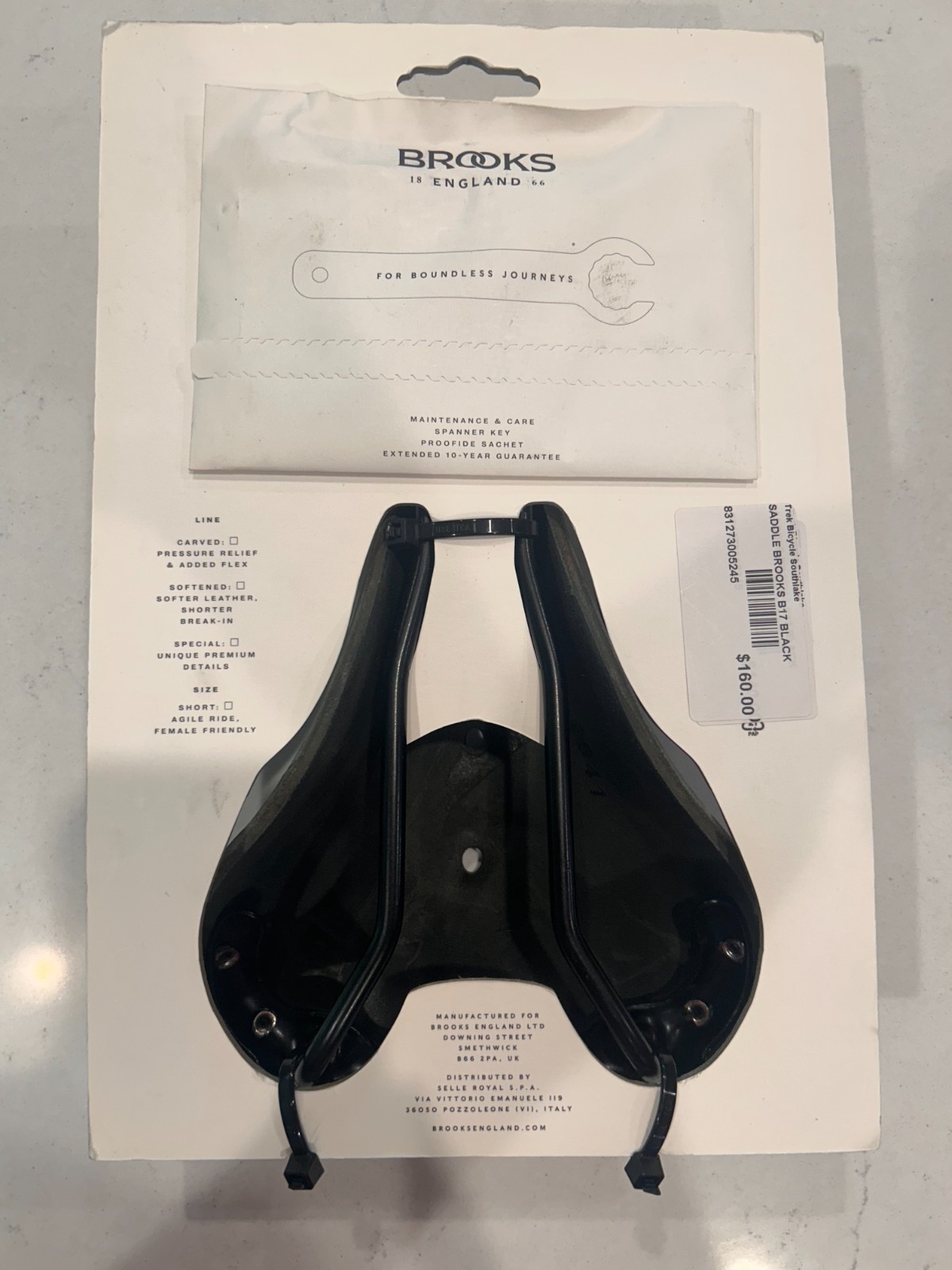 Brooks B17 Black Standard Leather Saddle 275mm x 175mm