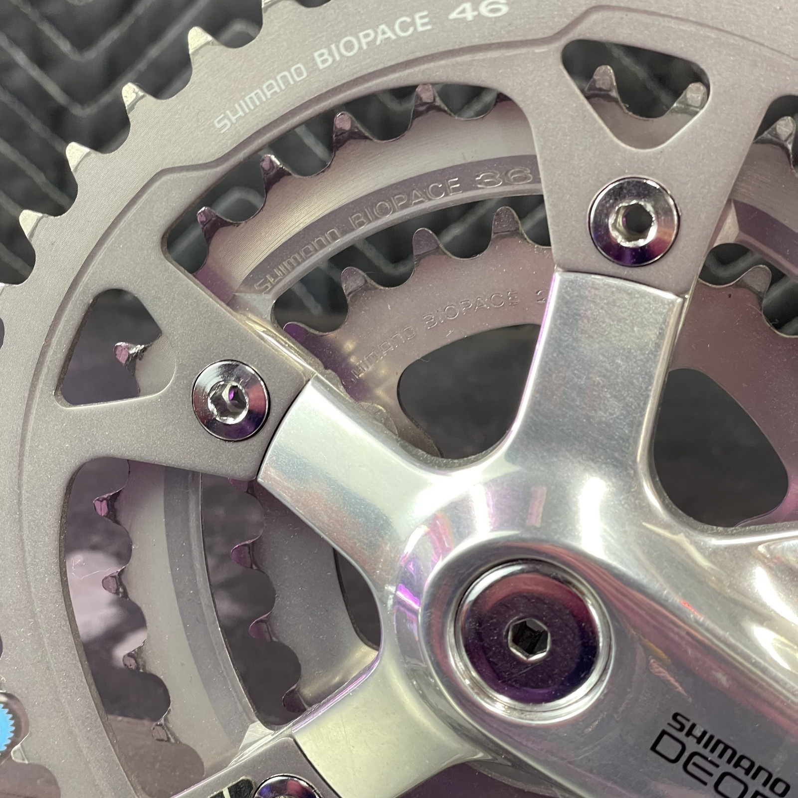 Vintage Shimano Deore MT60 Triple Crankset – 46/36/26 – 175mm – VGC