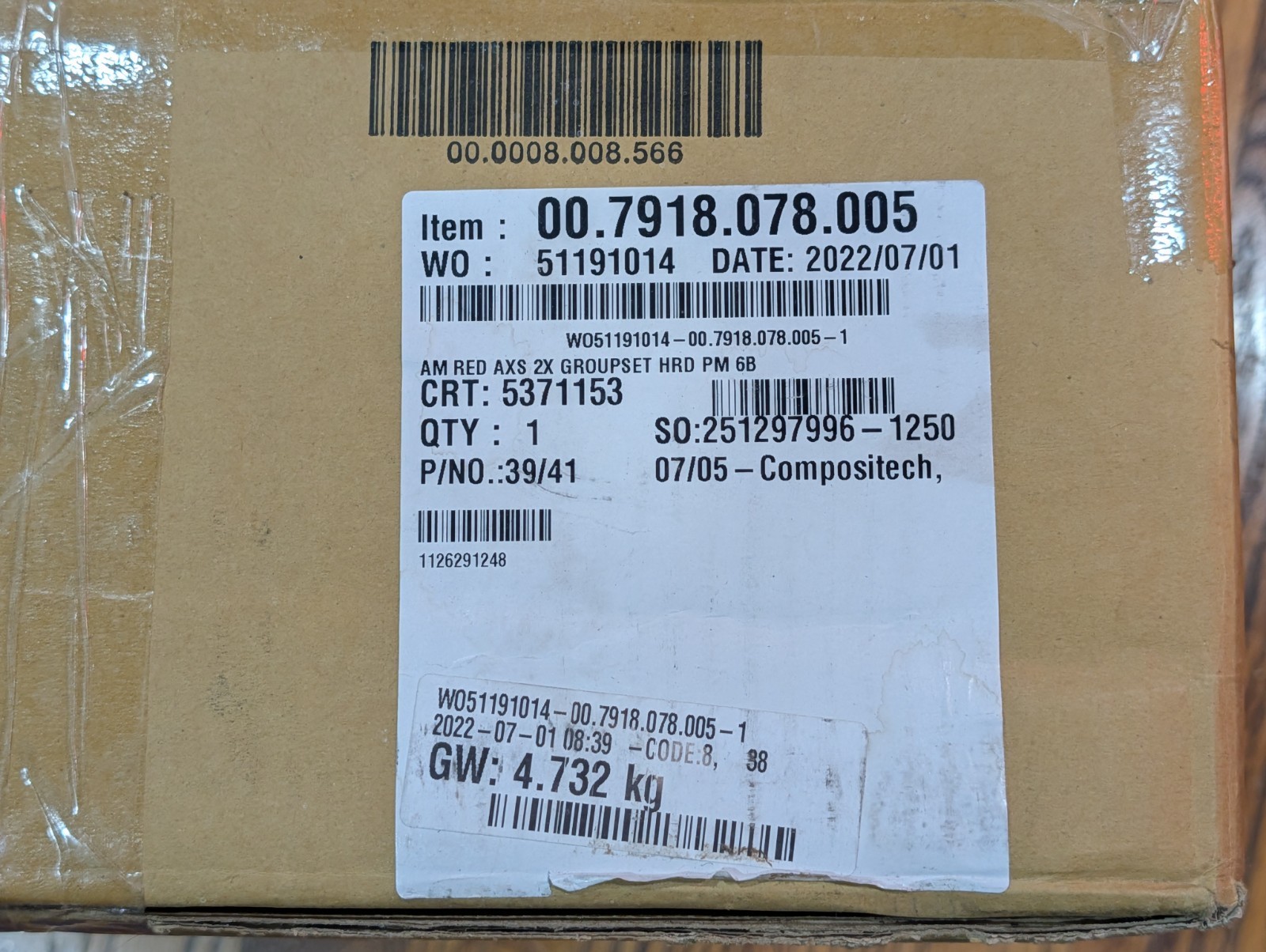 New SRAM Red D1 AXS 2X HRD Road Groupset 12-Spd Post Mount 6-Bolt – Sealed Box