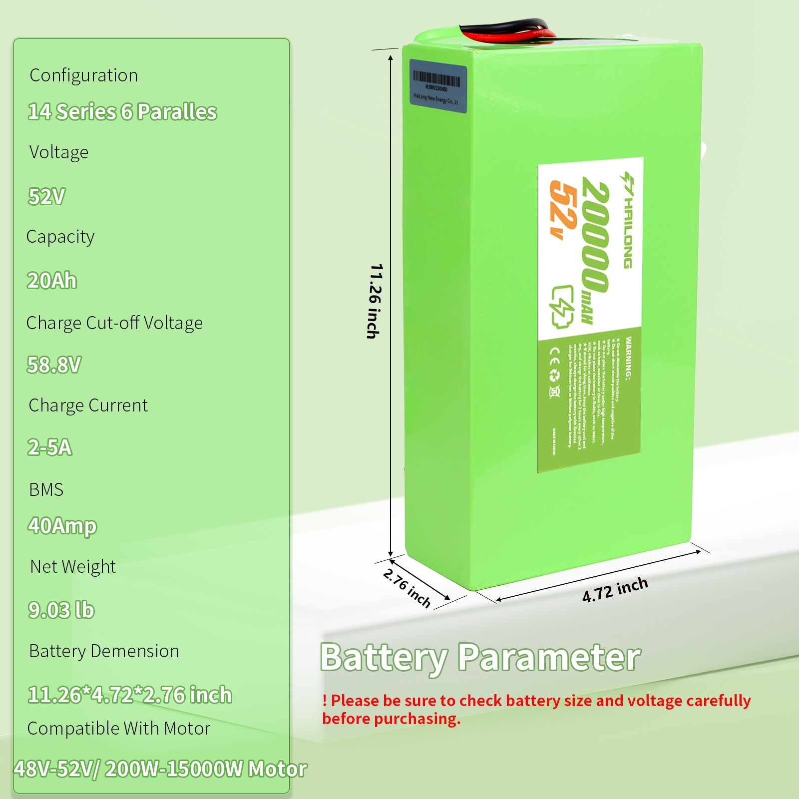 H HAILONG Battery 24V 36V 48V 52V 60V battery 12Ah 20Ah 30AH Bicycle Battery