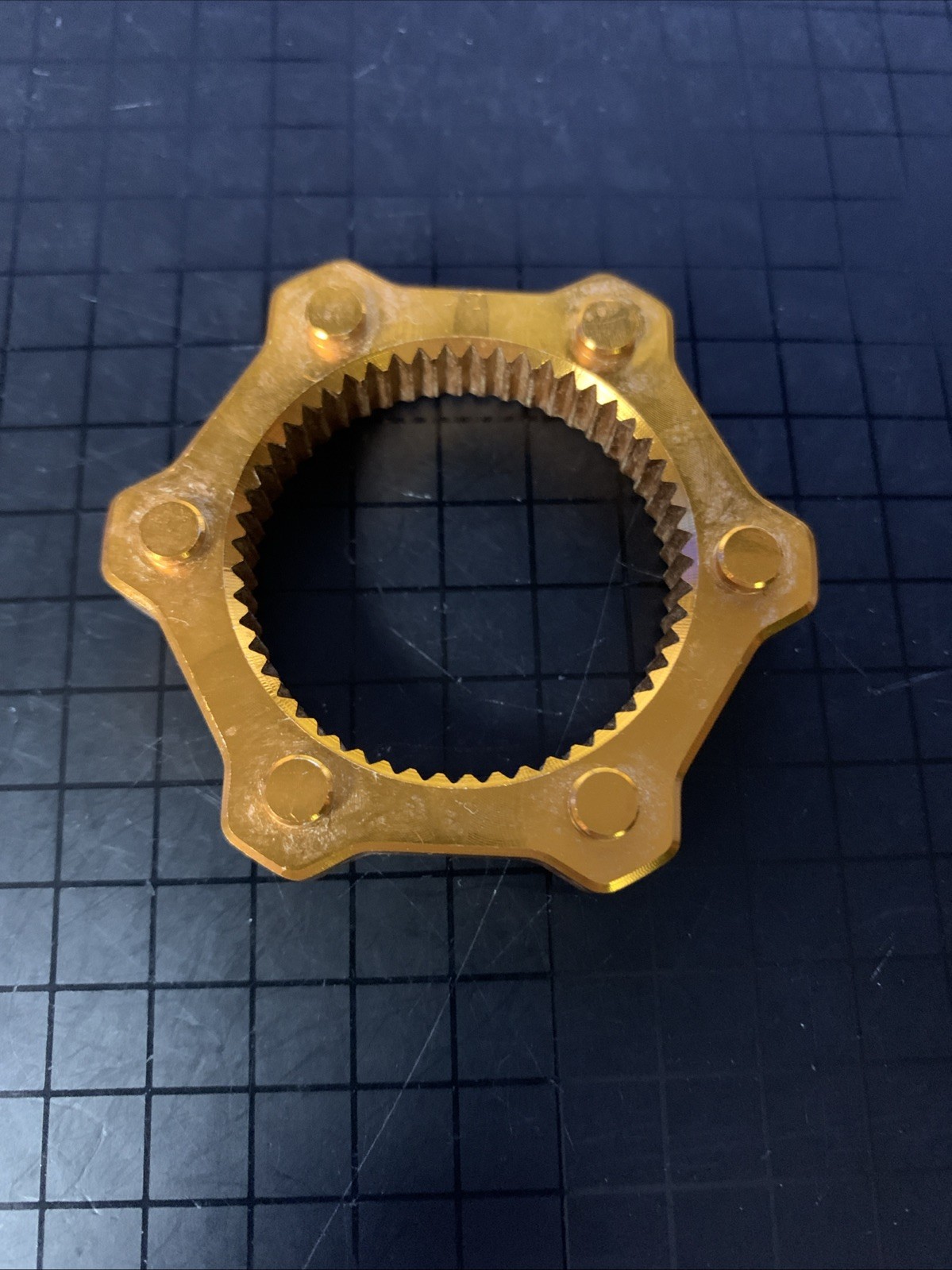 USED Center Lock CL Hubs to 6-Bolt 6B Disc Brake Rotor Adapter Gold Orange