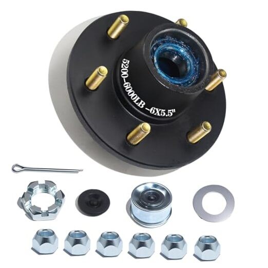 1 Sets 5200-6000lbs Trailer Hub Kits 6 Bolt 5.5,Trailer 6 Bolt 5.5 Trailer Hub