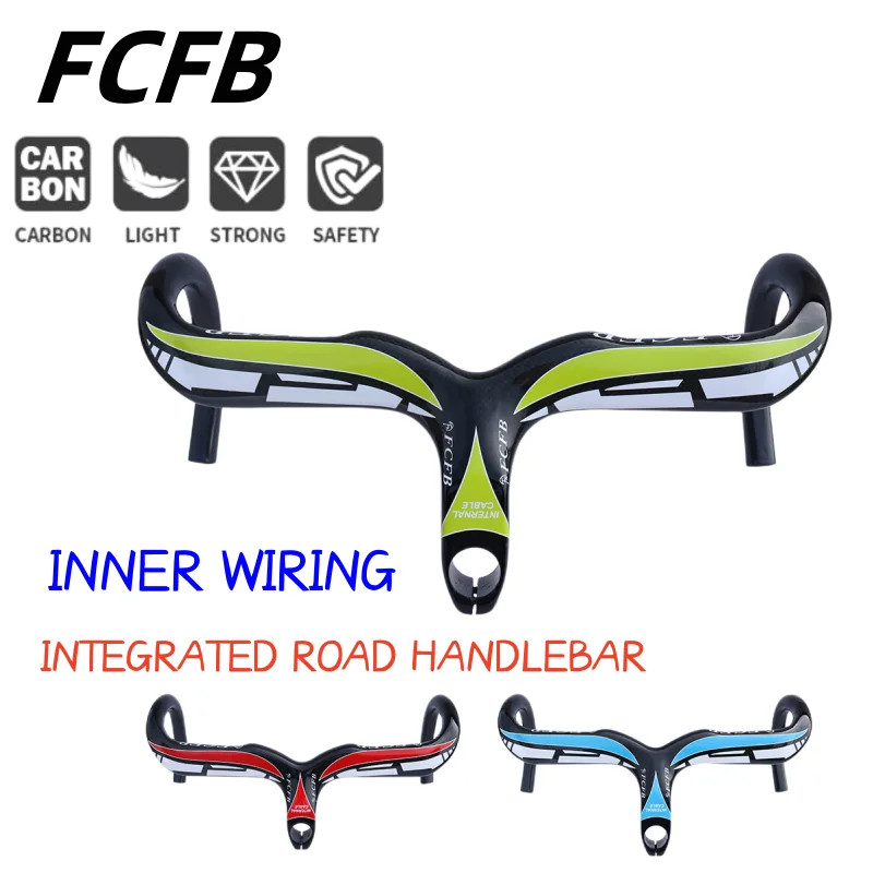 Road Bicycle Integrated Handlebar with Stem Carbon Reach 89mm Drop 130mm
