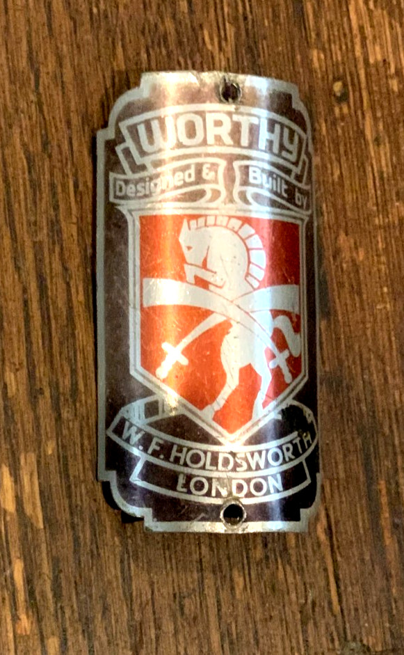 Vintage 1940’s 1950’s W.F. HOLDSWORTH London Metal Aluminum Head Badge