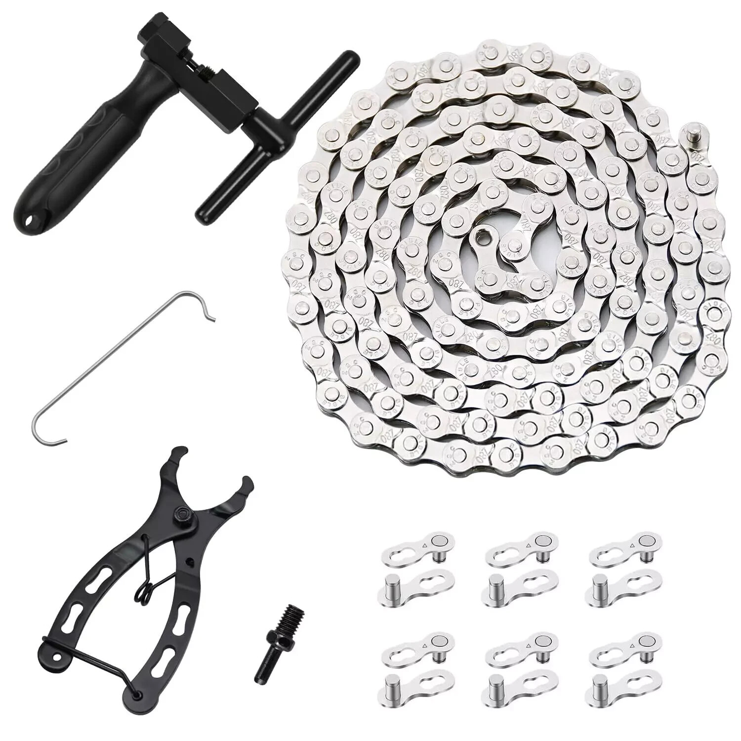 Bike Chain Kit, Single/6/7/8/9/10/11/12 Speed Multi-Function Bike Mechanic Repai