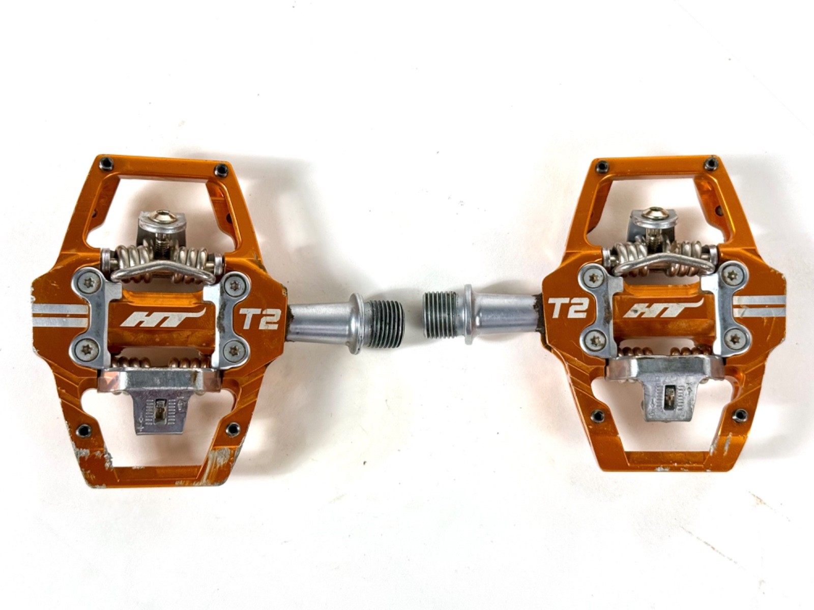 HT Components T2 Enduro Race Mountain Bike CrMo Clipless Pedals + new cleats MTB