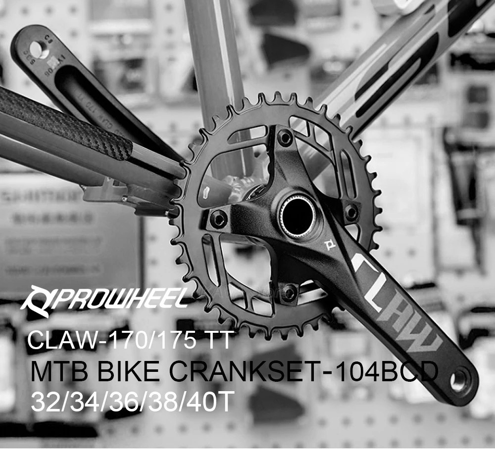 175 170mm 104BCD Mountain Bike Crankset 32 34 36 38 40T Narrow Wide Chainring