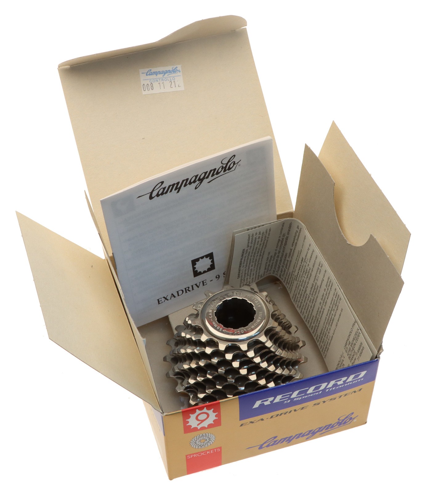 Campagnolo Record Titanium 9 Speed Cassette 12/21T Exa-Drive NOS NEW NIB