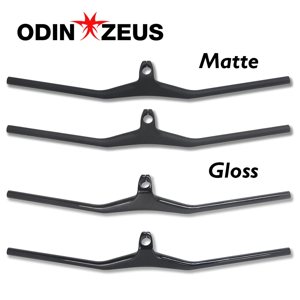 Carbon Fiber MTB Bike Integrated Handlebar with Stem Riser 17 Degree Bike Parts