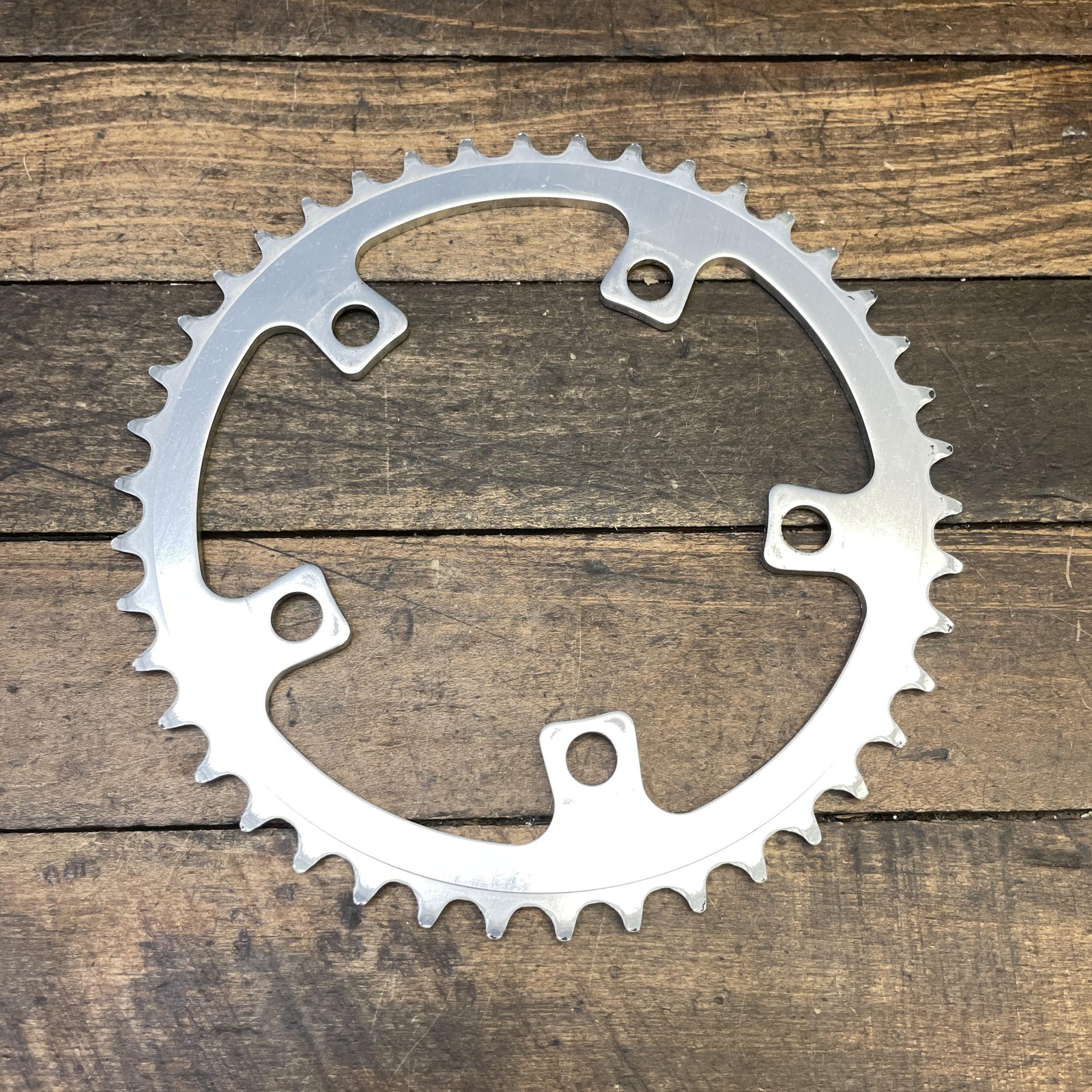 Vintage Sugino 42T Chainring 110 BCD 5-Arm Old School BMX Silver Japan Alloy