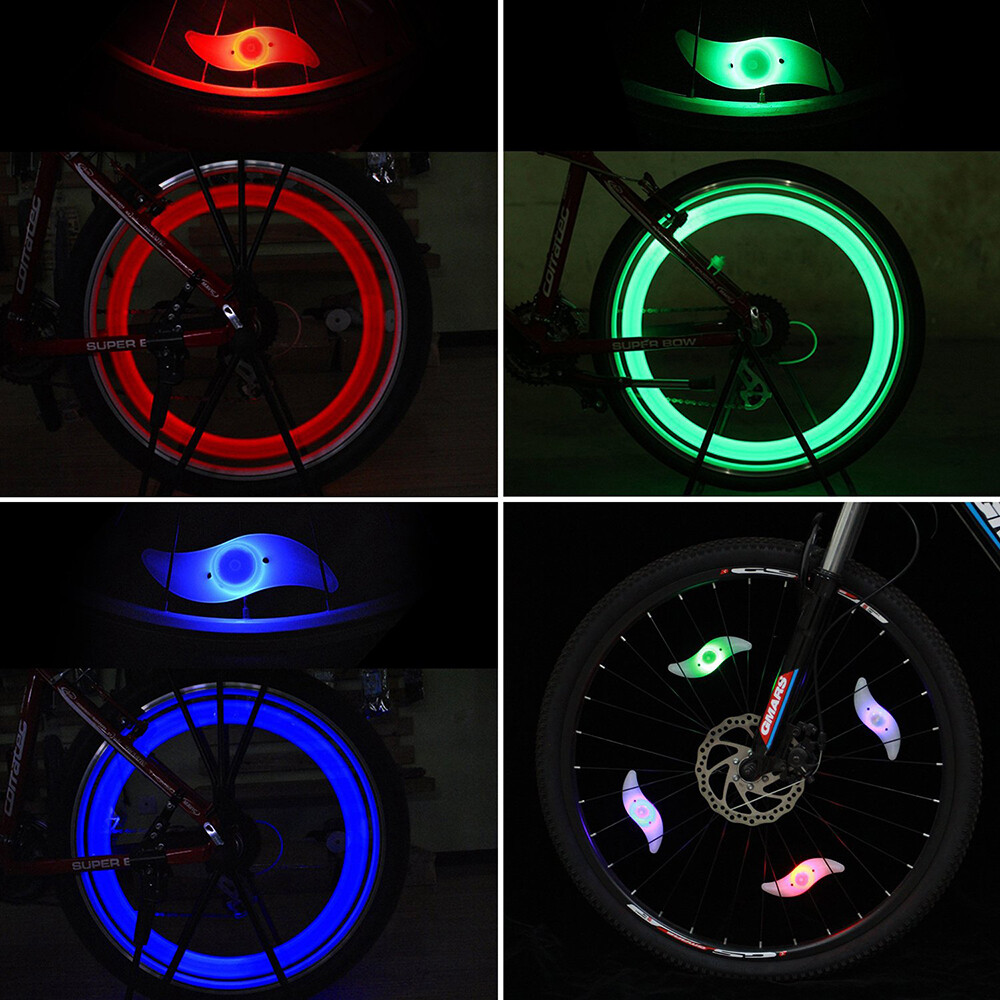 SPOKE REFLECTOR glow LED light-up 5″ LONG SAFETY mode FOR Cycling Bikes Bicycles
