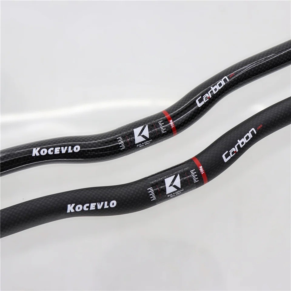 KOCEVLO Carbon Bike Handlebar 25.4mm BMX Folding Bike Flat Riser U Bar