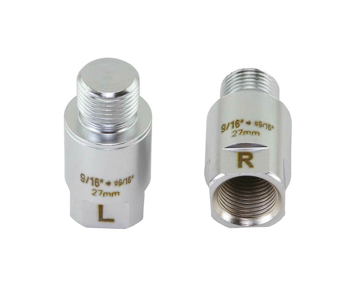 NEW! ORIGINAL PEDAL ADPATER EXTENDERS 27.5MM 9/16-9/16 IN CHROME.