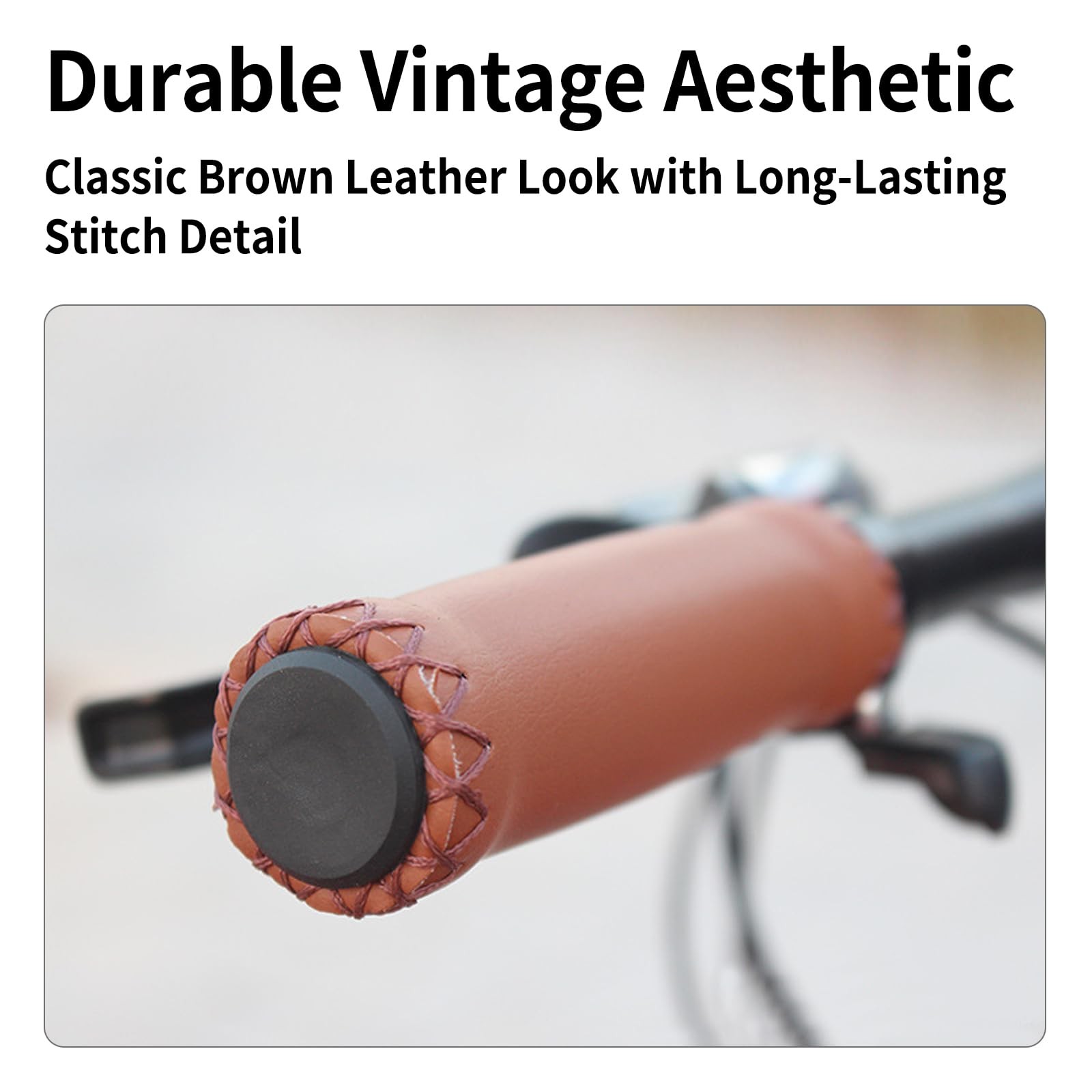 Leather Bicycle Handlebar Grips Bike Handle Covers for Cycling MTB Road Bike