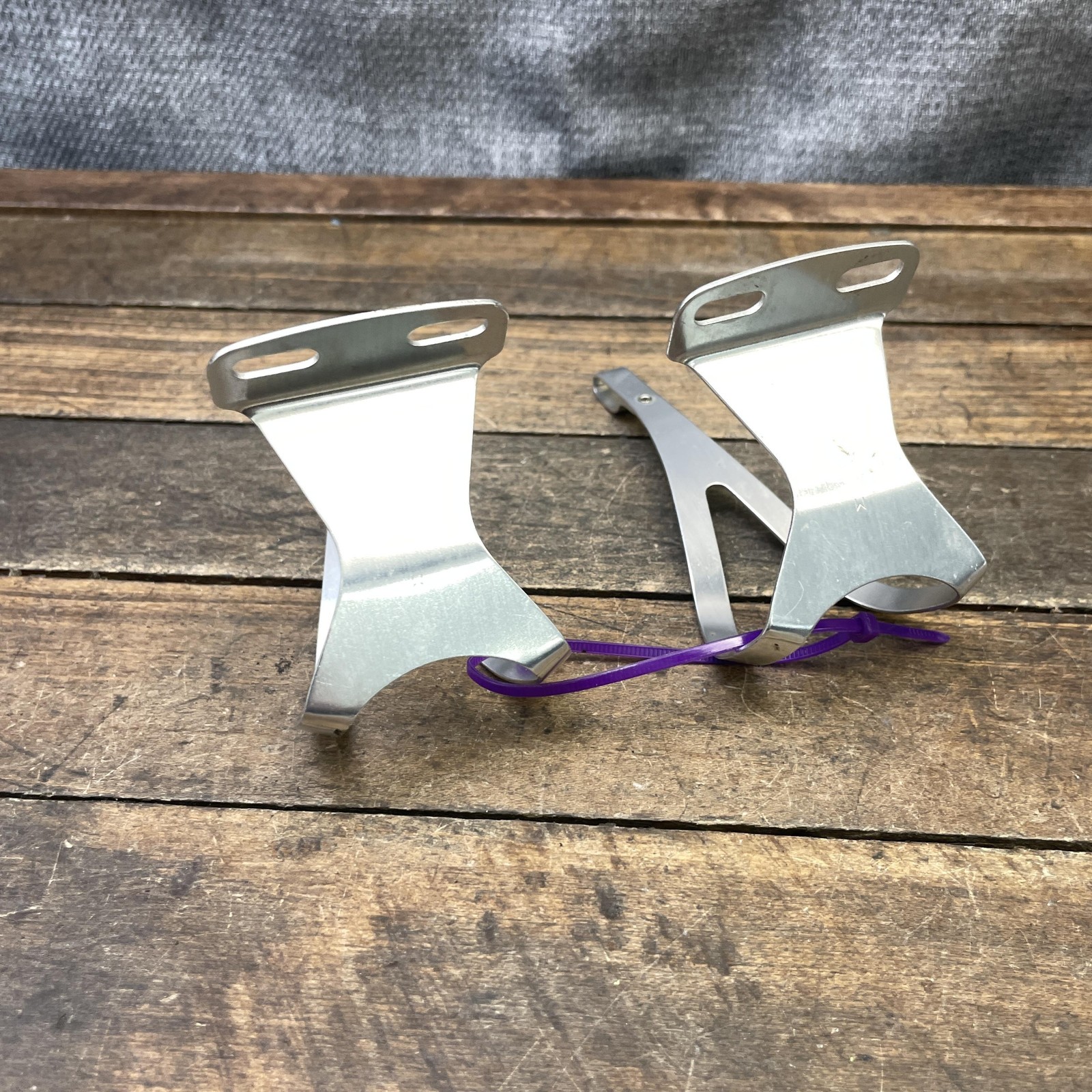 Vintage Campagnolo Toe Clip Set Silver Alloy Road Track Bike Fits Record Pedals