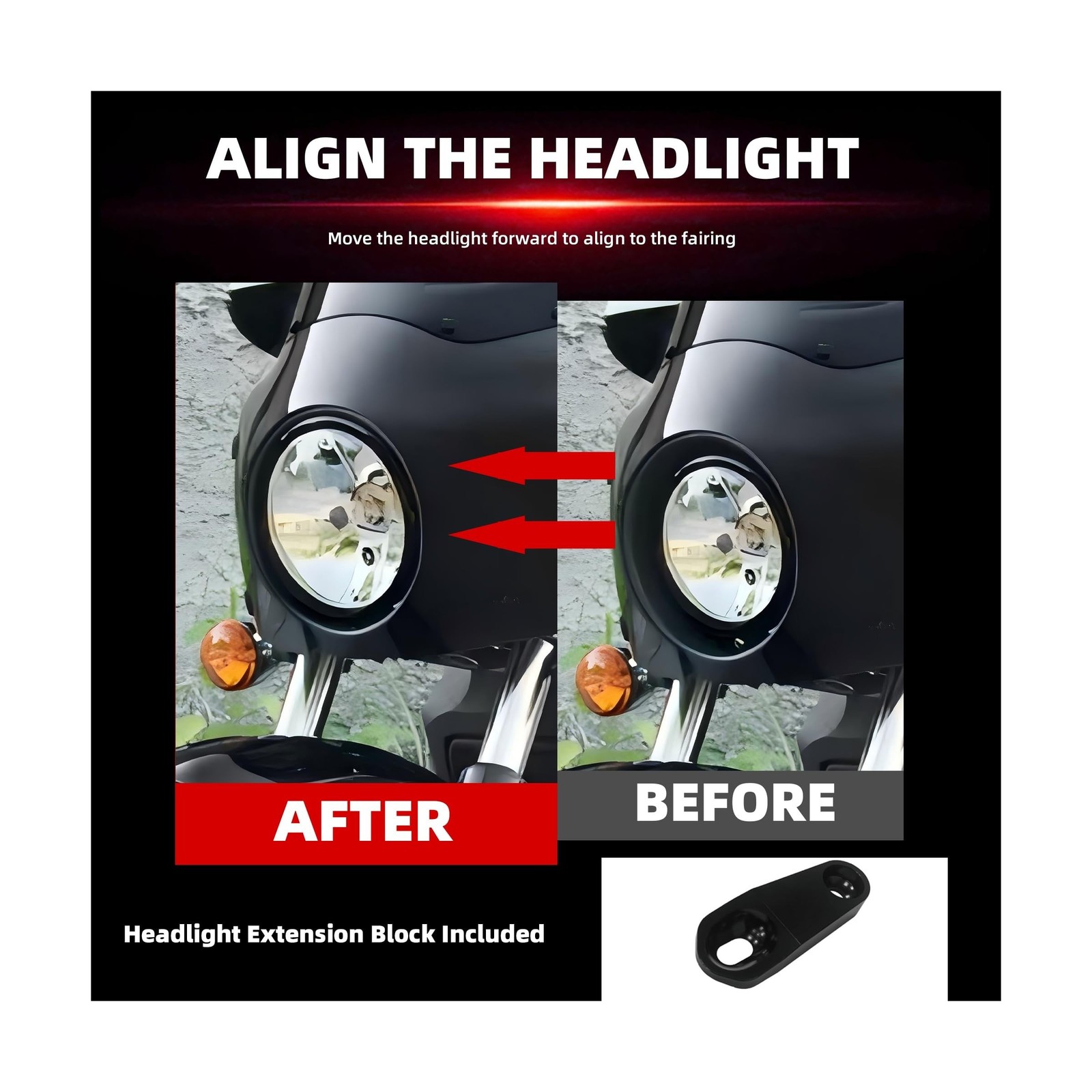 FATECIM Motorcycle 5.75″ Headlight Fairing with 11″ Smoke Windshield Windscre…