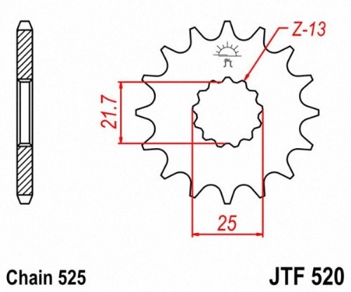 JT Sprockets 525 15T Standard Chromoly Steel Alloy Durable Performance Sprocket