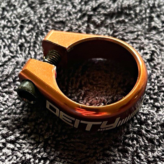 Deity (bronze) 31.8mm Seatpost Clamp, 1pc used.
